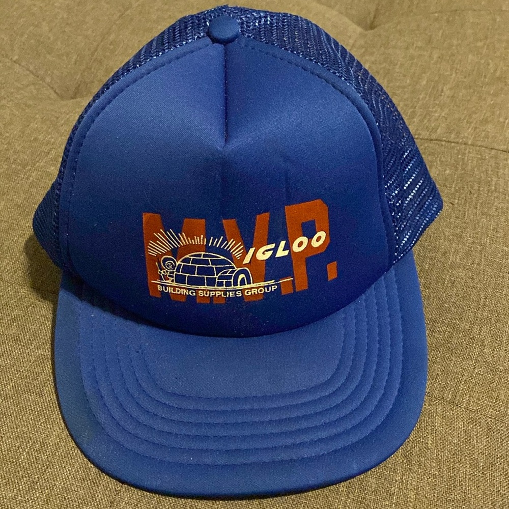 Vintage SnapBack Igloo Building Supplies Trucker Hat Yellowknife Adult Inuit Cap